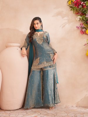 Sea green Sharara
